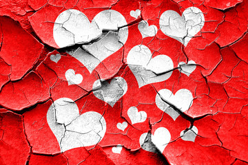 Grunge cracked Hearts love background
