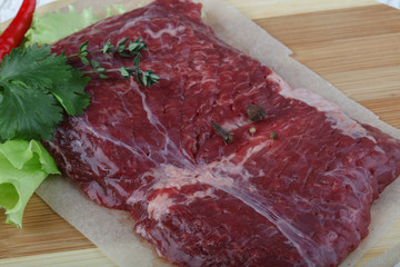 Raw machete steak