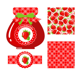 Strawberry jam set.