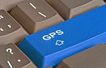 Keyboard with key for GPS