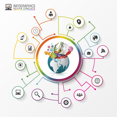 Report template made from lines and circles. Vector
