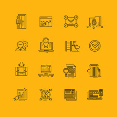 Modern thin line icons set for business