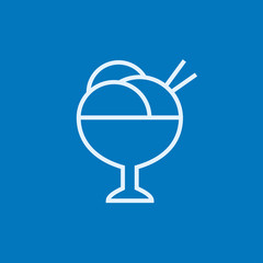 Cup of an ice cream line icon.