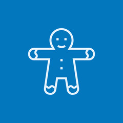 Gingerbread man line icon.