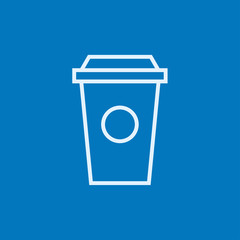 Disposable cup line icon.