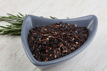 Wild rice in the bowl