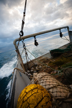 Fishing Nets And Rigging At The Stern Of A Fishing Vessel