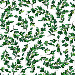 Seamless  vintage pattern with sprigs