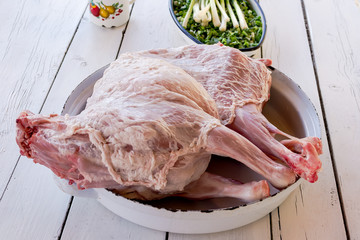 Raw whole lamb