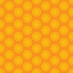 Cute seamless pattern of sun. Doodle hand drawn style .