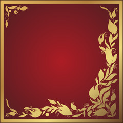 Greeting gold frame elements for design.