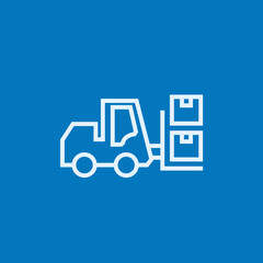 Forklift line icon.