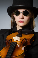 Woman in musical art concept