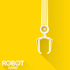 vector robotic arm symbol. robot hand. 