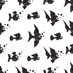 Vector illustration of a seamless pattern of fish