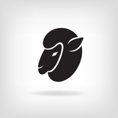 Black silhouette of sheeps.