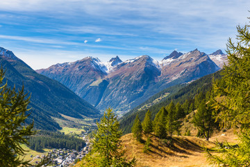 Obraz premium View of Loetschental valley from Fafleralp