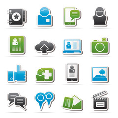 Social media, network and internet icons - vector icon set