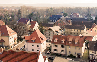 Fototapeta na wymiar Alte deutsche Häuser in Quedlinburg