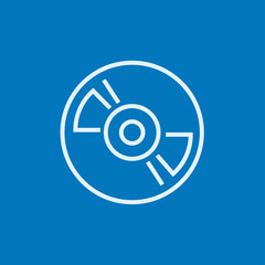 Reel tape deck player recorder line icon.