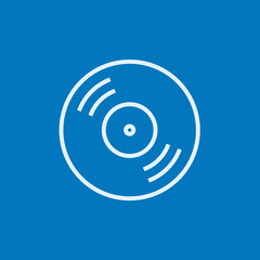 Reel tape deck player recorder line icon.