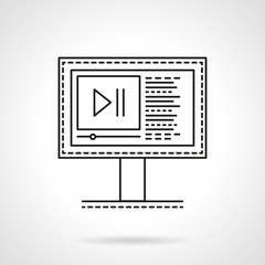 Media blog flat line vector icon