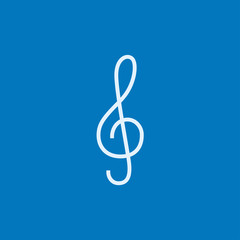 Obraz premium G-clef line icon.