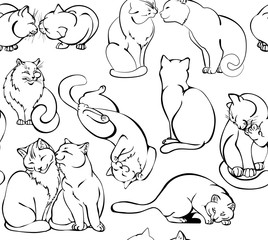 seamless pattern with cats
