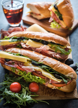 Juicy submarine sandwiches
