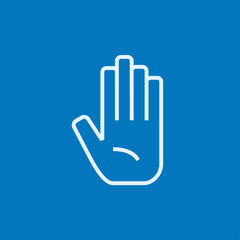 Medical glove line icon.