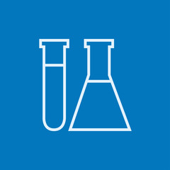 Test tubes line icon.