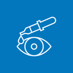 Pipette and eye line icon.