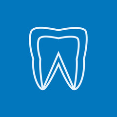 Molar tooth line icon.