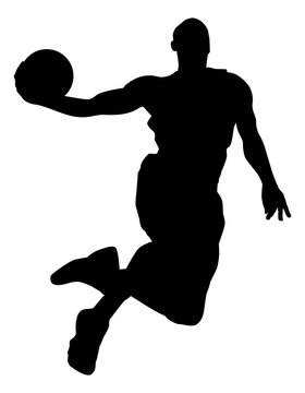 action basketball silhouette illustration