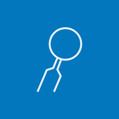 Dental mirror line icon.