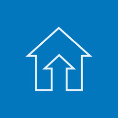 Growth of real estate market line icon.