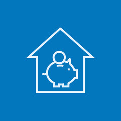House savings line icon.