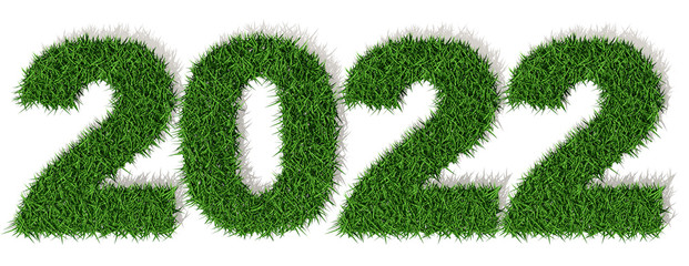 2022 anno 3d, prato erba verde, duemilaventidue, Buon Anno Felice