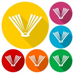Book Icons set with long shadow