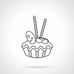 Fruitcake flat line vector icon