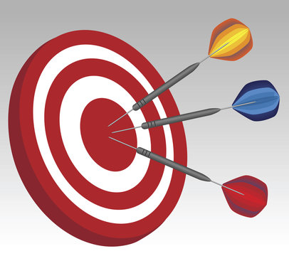 darts hitting red target, success concept clip art preview