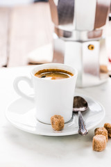 making morning coffee shoot