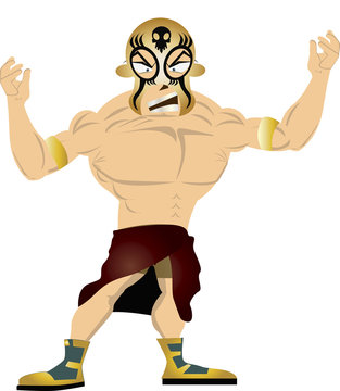 vector image of a professional mexican wrestler.