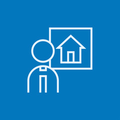 Real estate agent line icon.