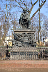 Monument to Ivan Krylov in the Summer Garden.