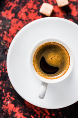 strong espresso shoot with foam