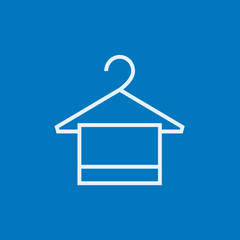 Towel on hanger line icon.