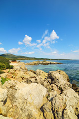 Fototapeta na wymiar rocks by the shore in Sardinia