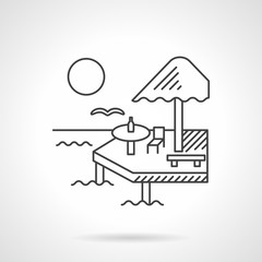 Naklejka premium Tropical cafe flat line vector icon