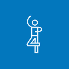 Male figure skater line icon.